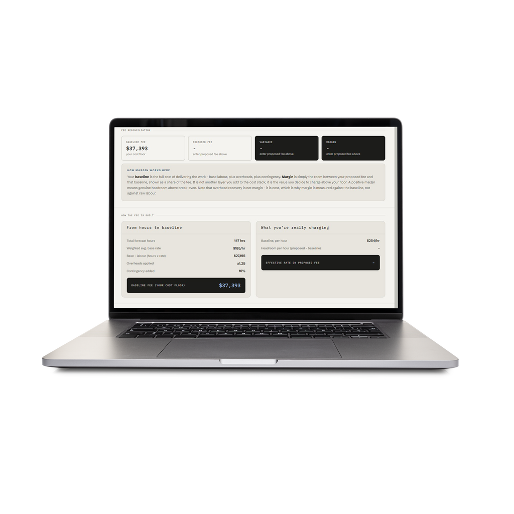 Fee calculator for interior designers and studio owners